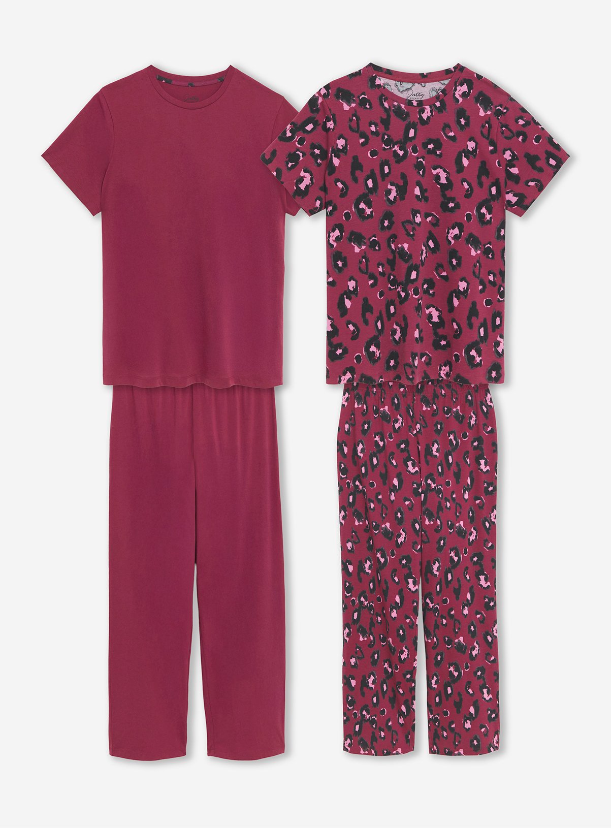 SIMPLY BE Value 2 Pack Leopard Pyjamas 16-18 - Image 5 thumbnail